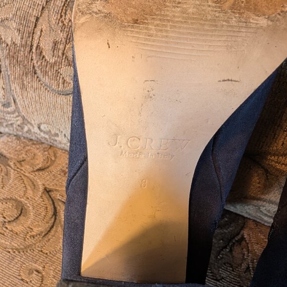 EUC J. Crew Barrett Buckled Suede Navy Ankle Booties SZ 8 - Picture 5 of 5